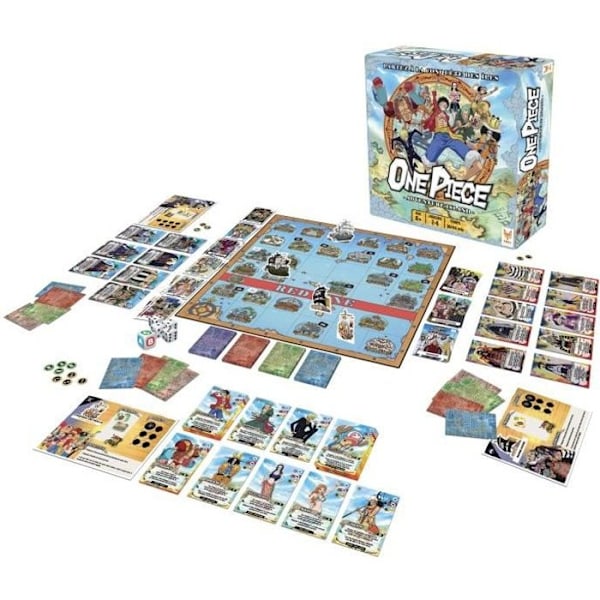 One Piece strategibrädspel - TOPI-SPEL - 90 bitar - 2 spellägen - Haki-kort Grå