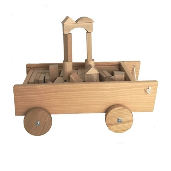 Trä vagn - Egmont Toys - Med block - Färg beige - För barn från 24 månader - Hållbar Beige