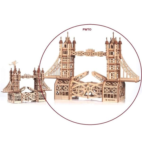 Mr. PlayWood Modelkit Tower Bridge Træ 312 dele Beige