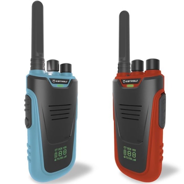 Kidywolf - Kidytalk par blå röda walkie talkies - NESPART Svart