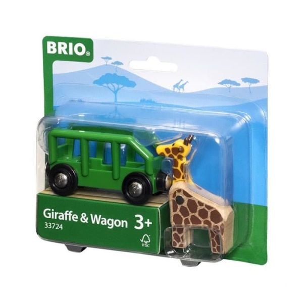 Vaunu Girafe - BRIO - Leikkikalumalli lapsille - Kallistuva kirahvi - Sekä pojille että tytöille Orange