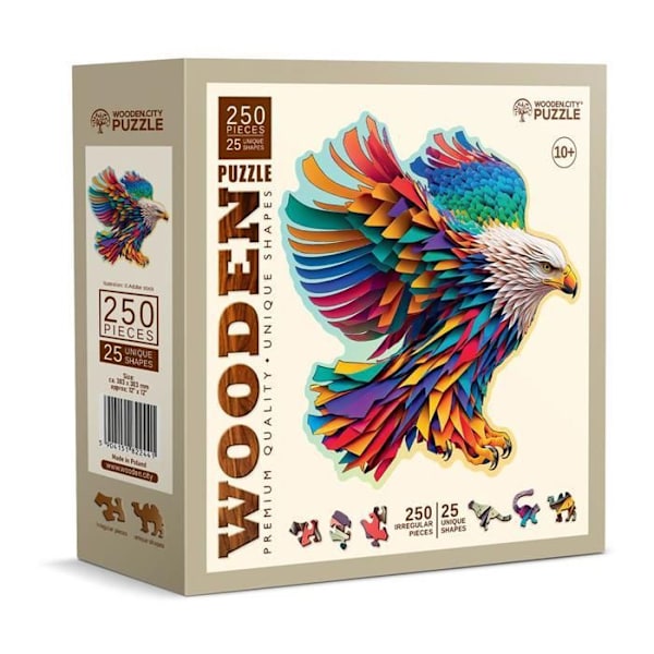Puinen kaupunkipuzzle: HEIHKUVA KOTKA 250/25, puusta, 8+ Beige