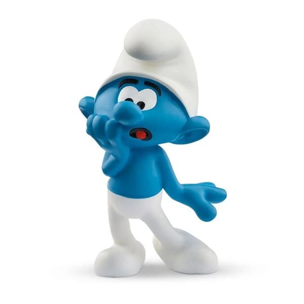 Figurine Schtroumpf Bange Vit, blå och svart