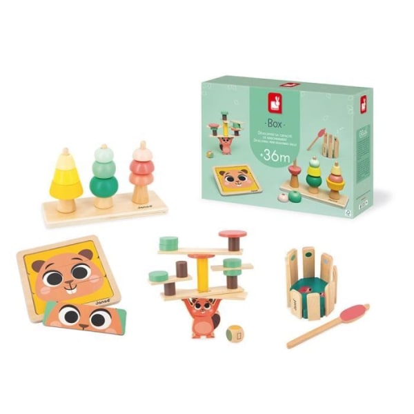 Box 36 månader: 4 leksaker för tidiga lärande för att utveckla resonemang hos 36 månader gamla