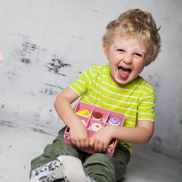 Spil sæt til børn - NYE KLASSISKE LEGETØJER - Assortiment af bagværk - 9 dele - Rosa - Gaveæske Rose