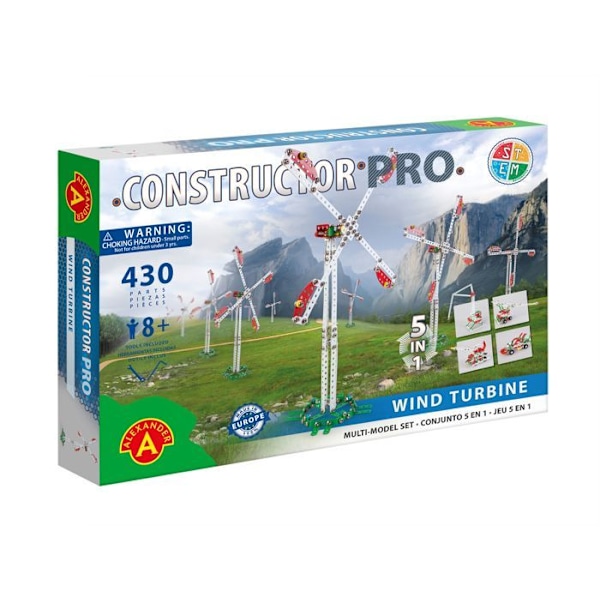 Alexander Toys - Constructor Pro - Vindkraftverk 5 i 1 Grå