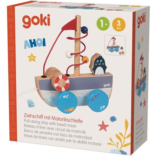 Goki - Dragbåt med motorikbana - GOLLNEST & KIESEL Blå