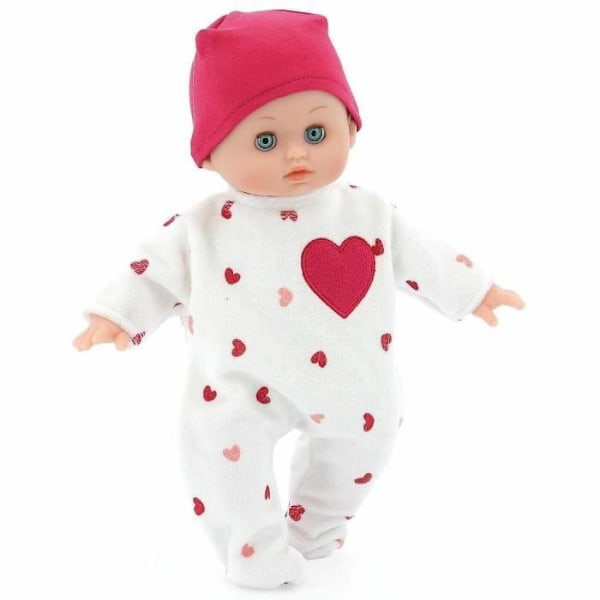 Petitcollin docka - Eden - 28cm - Blinkande blå ögon - Blont målat hår - Hjärta pyjamas