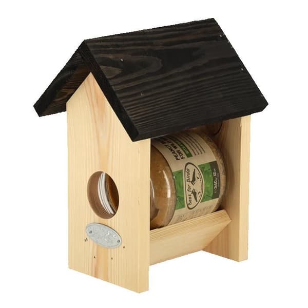 Fuglefoderkasse - Esschert Design - Jordnøddesmørhus - Træ - Udendørs - Lille dyr beige