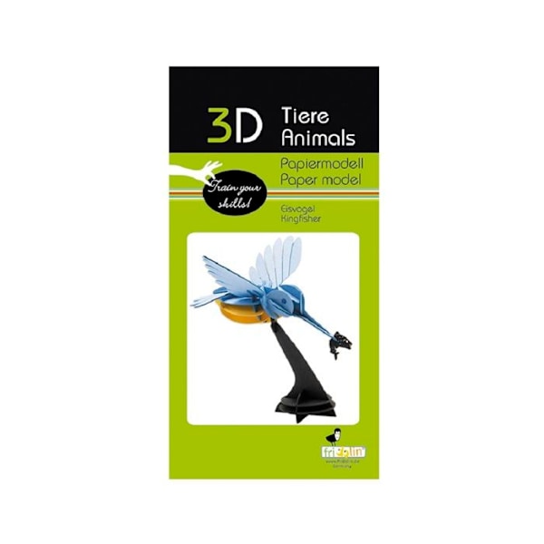 Fridolin - 3D-malli paperisesta kingfisheristä Blå