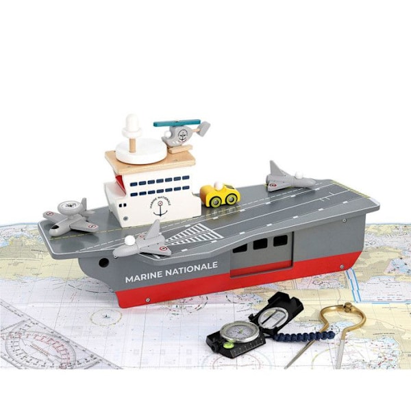 Puuveriruoppa + 5 lisätarviketta - Merivoimat - l 54 x K 24 x S 29 cm Grå