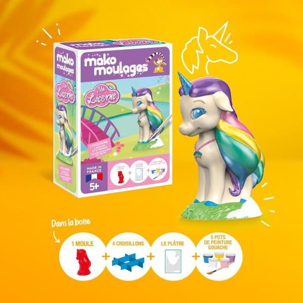 Mako Kreationer - Formningssæt Min regnbue-unicorn - MAKO FORMNINGER Vit