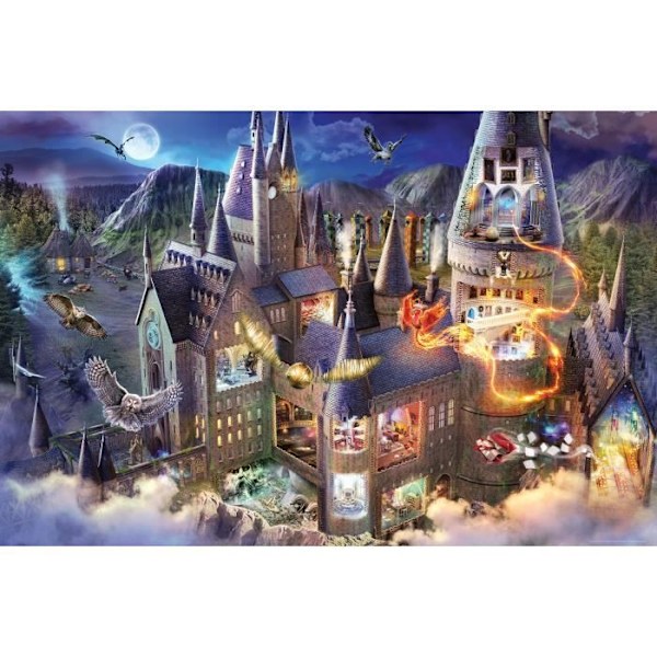 3000 palanippua Poudlardin linnan näköala / Harry Potter, 14-vuotiaille ja sitä vanhemmille, 17561, Ravensburger Svart