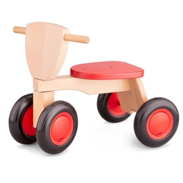 Ny Classic Toys Road Star Junior 4-Wheel Balance Bike Freewheel Röd/Brun