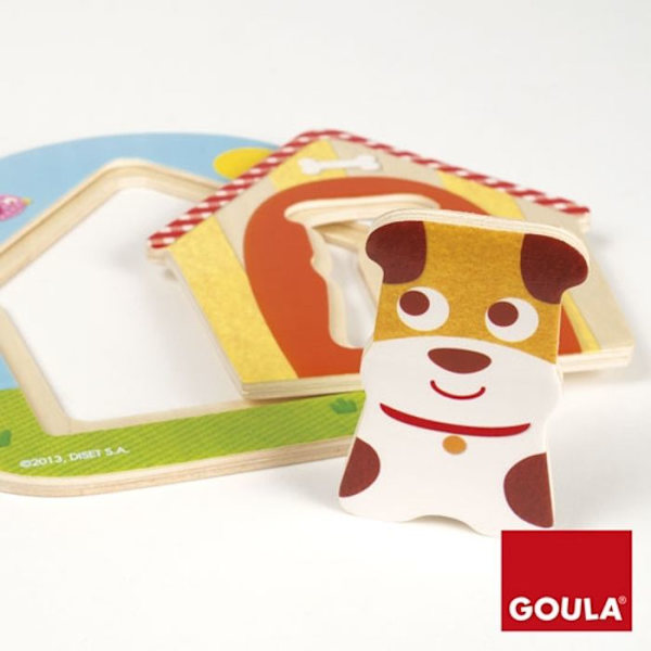 Toby-nuken puupalapeli - GOULA - Eläimet - 3 puukappaletta Flerfärgad