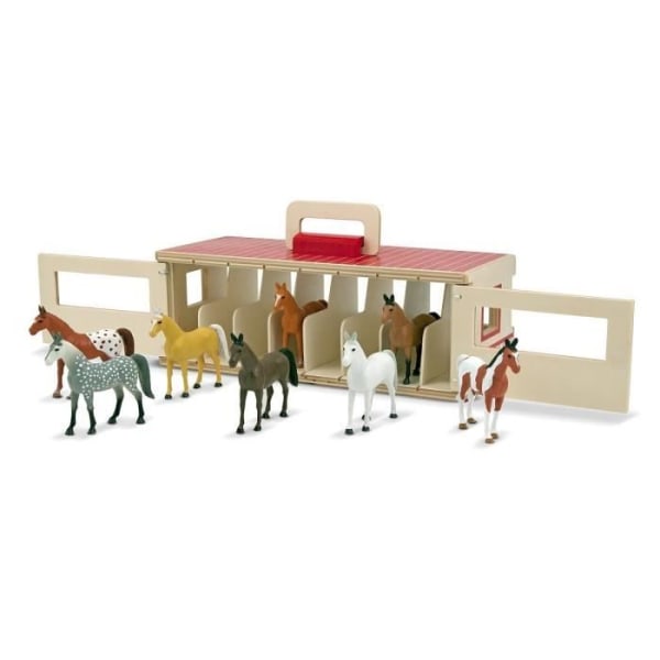 Stall för utställningshästar - MELISSA & DOUG - Trä - 8 st utställningshästar