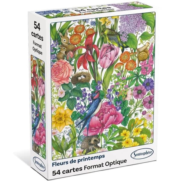 Sentosphère - Spil med 54 kort Forår Blomster - SENTOSHERE Vit