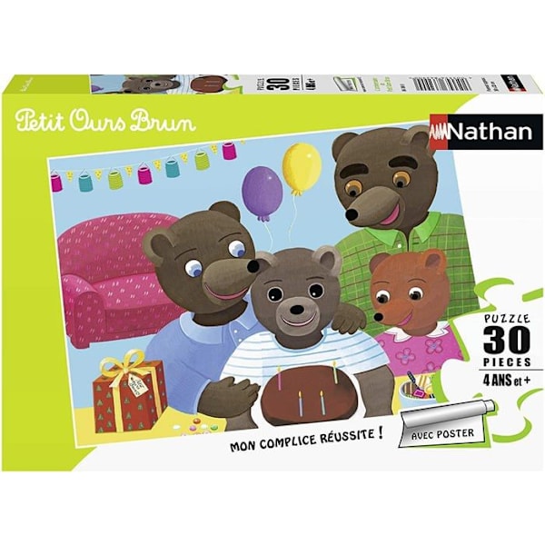 Puzzle Petit Ours Brun 30 palasta - Nathan - Syntymäpäivä - Piirretyt ja sarjakuvat - Yhdistetty