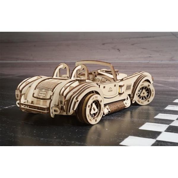 3D Racing Car Pussel - UGEARS - Drift Cobra Racing Car - Mekanisk trämodellsats - 370 bitar Trä