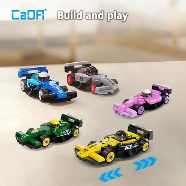 CaDA - Sæt med 8 mini racerbiler til at bygge - TOOPIZ Blå
