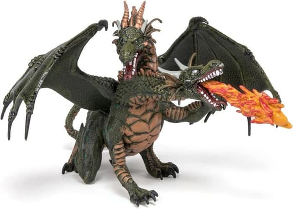 Papo - To-hovedet drage figurine Grön