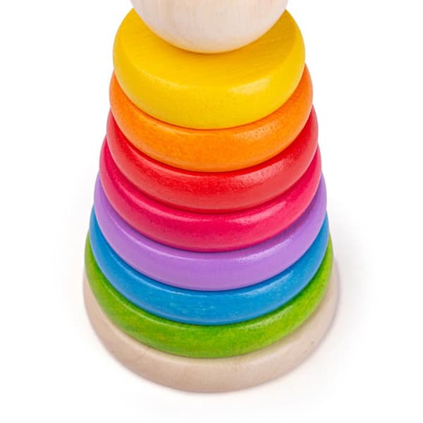 Bigjigs Toys My First Wooden Rainbow Stacker - Stableringe Beige