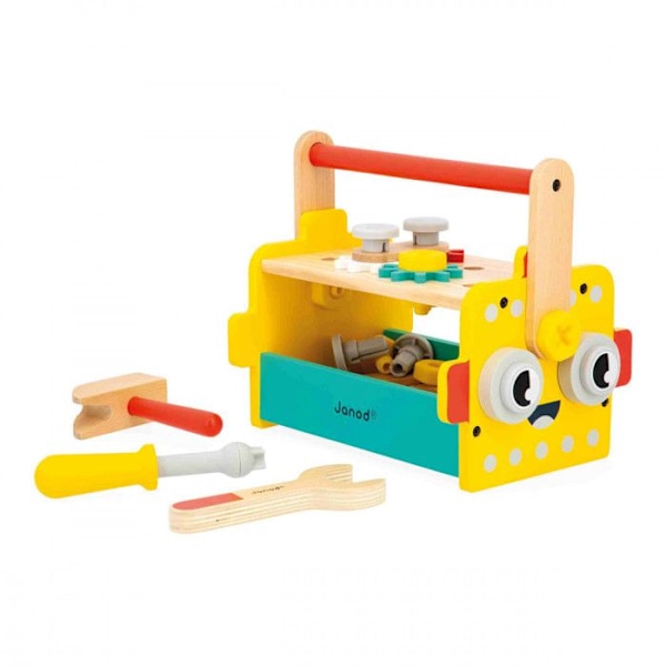 Brico'Kids Robot Toolbox - Gör-det-själv-spel för barn - 25 tillbehör + 3 verktyg - Imitationsspel - Från 36 månader färgrik