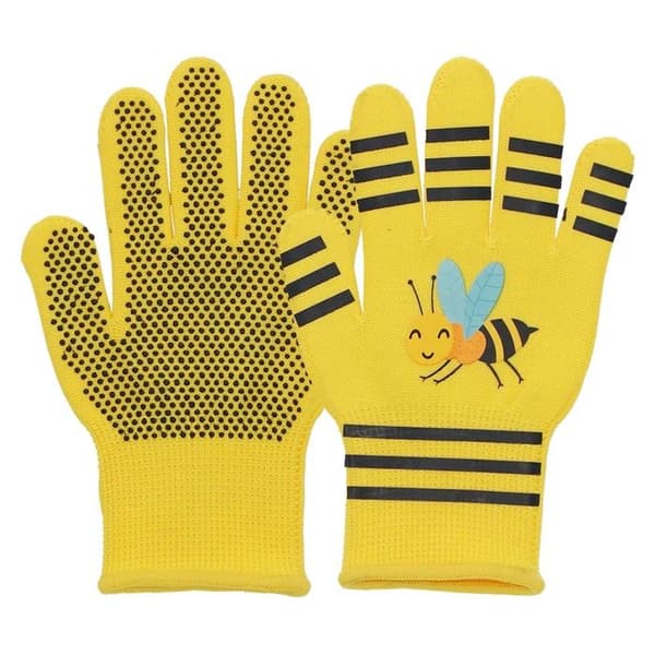 Havehandsker - ESSCHERT DESIGN - Bi - Barn 3-6 år - Antiskrid PVC håndflader - Elastiske håndled Gul