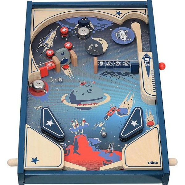 Vilac - Space flipperspel i trä Blå
