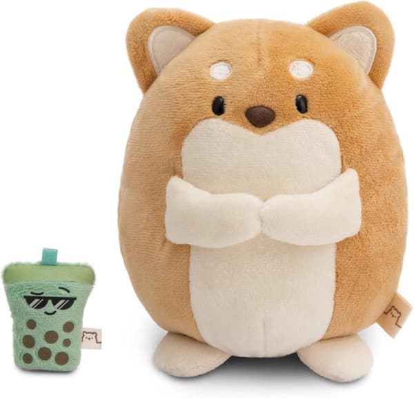 Plys - Nici - Hund Hiro - 16 cm - Bubble Tea - Samling Super Mochi brun