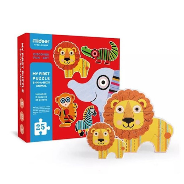 Puzzle Viidakkon eläimet - MIDEER - 25 palaa - 2-vuotiaille ja vanhemmille lapsille Flerfärgad