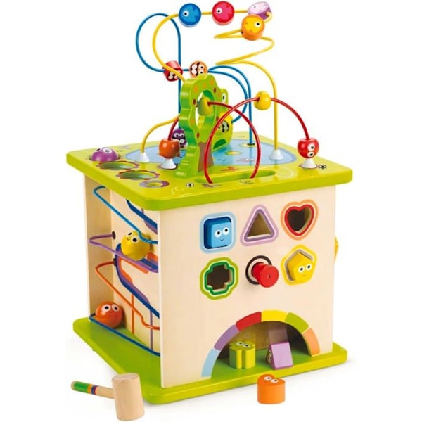 Country Critters Hape Activity Cube - Utvecklingsleksak i trä för spädbarn från 12 månader och uppåt Flerfärgad