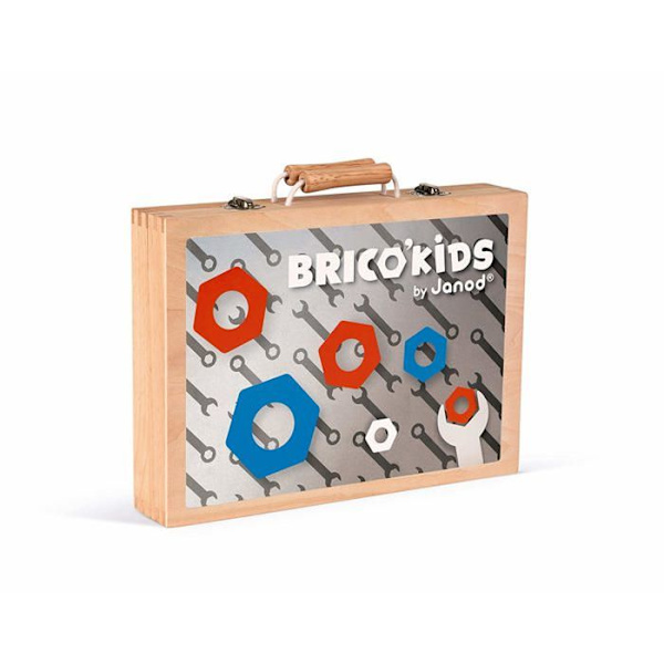 Brico'Kids verktygslåda - JANOD - Från 3 år - Rubberwood Beige