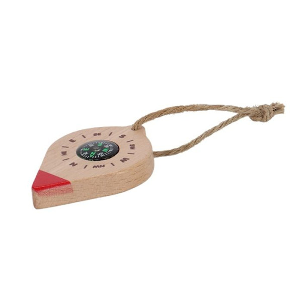 Träkompass - Esschert Design - Barnkompass - FSC-certifierad - Mått 7,3x4,8cm - Unisex Beige