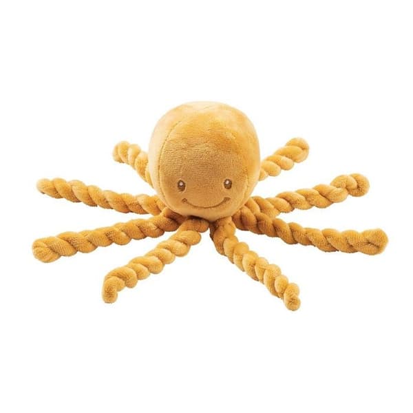 NATTOU Doudou Pieuvre Lapidou - 23 cm - 100% polyester - Oker Ockergul