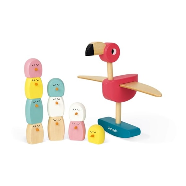 Puiset flamingopalapeli JANOD - Alk. 3 vuotta Ljusa färger