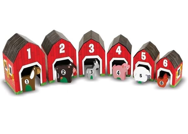 Uddannelsesspil - MELISSA & DOUG - Sammenføjning og Sortering - Træ - Blandet Röd