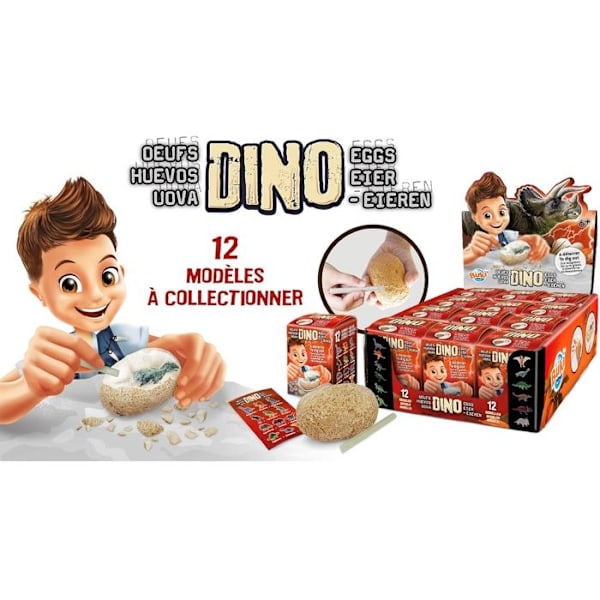 Grävande figur - Buki - D6O - Dino-ägg - 12 modeller att samla - Från 6 år Flerfärgad