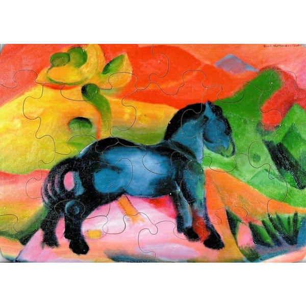 12-bitars träpussel BLUE HORSE - Michele Wilson - För barn - Bilder och målningar - Flerfärgad Flerfärgad