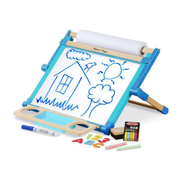 Bordstaffli - MELISSA & DOUG - Dubbel Sida - Robust Trä - 47 x 40 cm - Från 3 år Blå