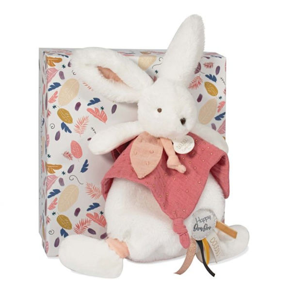Doudou ja Yhtiö - Doudou Pupunnyytti - 25 cm - Pompom Valkoinen/Terrakotta - Lahjaidea - Happy Boho - Happy Doudou To You Flerfärgad