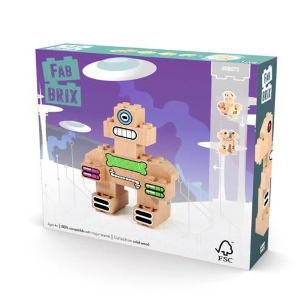 Laatikko 16 palikkaa FABBRIX Robotit Beige