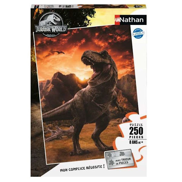 JURASSIC WORLD 3 - Palapeli 250 palasta - Tyrannosaurus rex - Nathan Flerfärgad