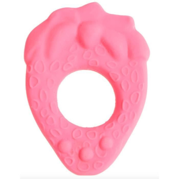 LANCO Mansikkahammasrengas - Vastasyntyneille - Vaaleanpunainen - Tyttö - Luonnonkumi - 6,5x1,5x10 cm Rosa