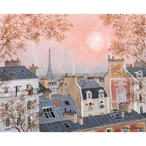 Puzzle Michèle Wilson - Vaaleanpunainen taivas talvella Delacroix - WILSON PELOITTEET Beige