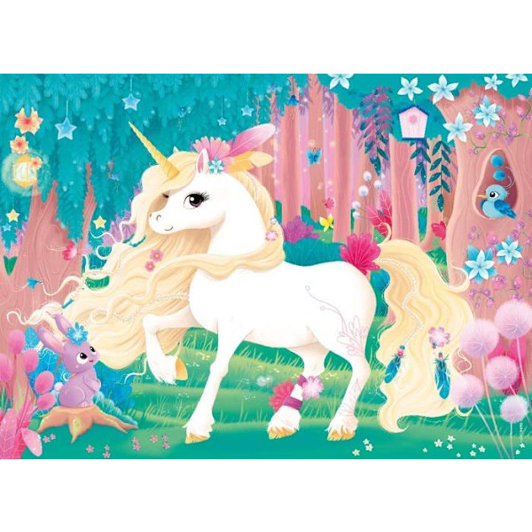 45 bitars barnpussel Pretty unicorn Nathan - Affisch ingår - Fantasi tema - Mixat - Från 5 år