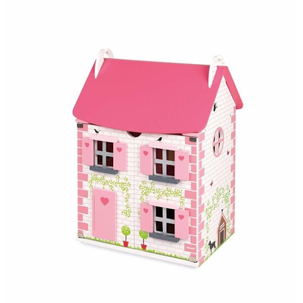 Mademoiselle-nukkehuone - JANOD - Puu - 3 kerrosta - Puiset lisävarusteet Rosa