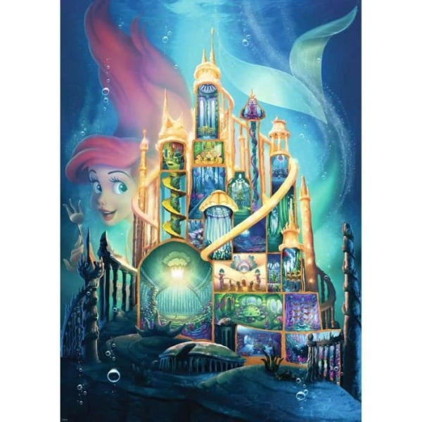 Pussel 1000 bitar: Ariel (Disney Princess Castle Collection) Unik färg