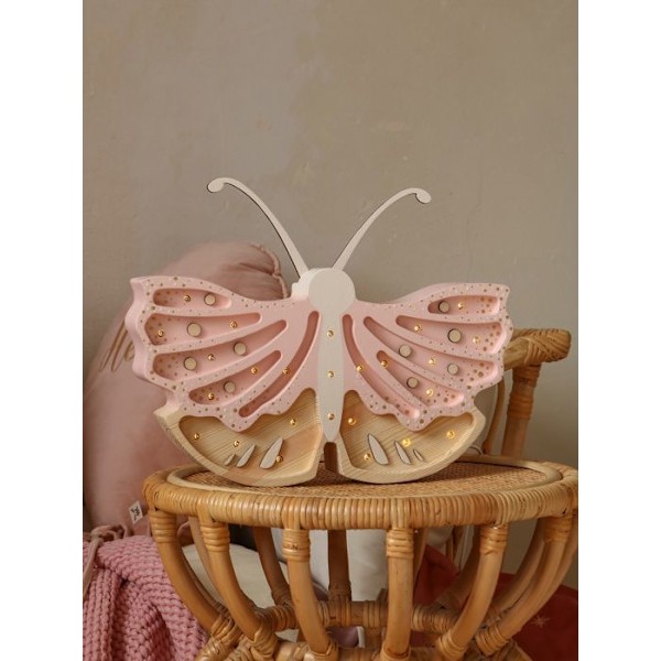 Little Lights - Strawberry Cream Butterfly Night Light Rosa