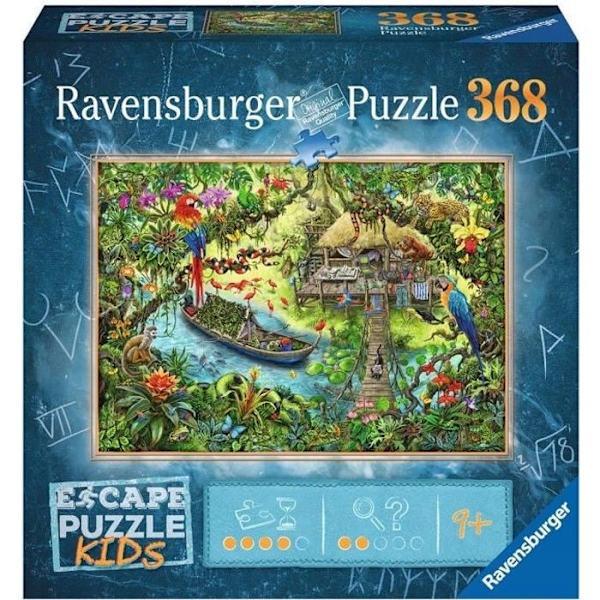 Escape puzzle Kids - En djungelsafari - Ravensburger - Pussel Escape Game 368 bitar - Från 9 år Grön